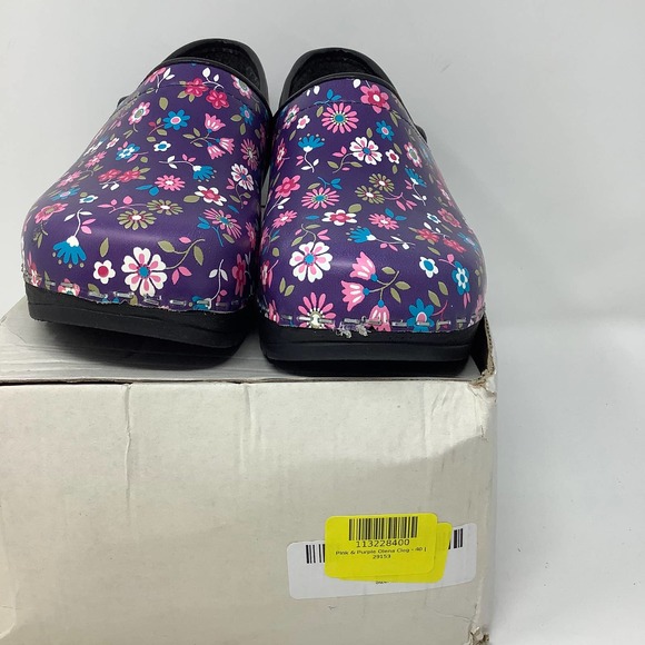 Cape Clogs Olena Floral and Black Orthopedic Slip Resistant Clog Size 40 US 9 - Picture 2 of 9